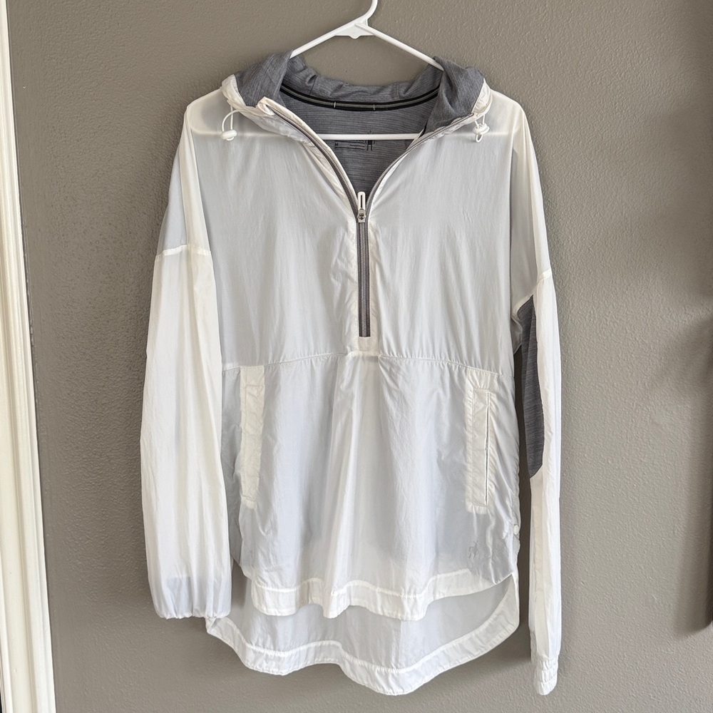 Smartwool White Merino Sport Ultra Light Anorak Pullover Jacket Size Medium